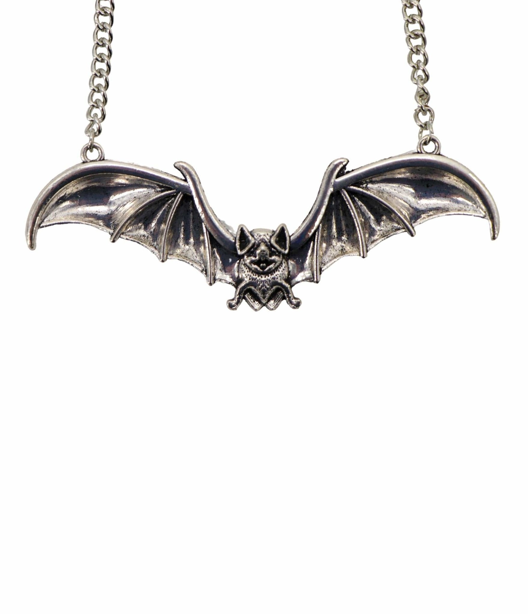 Silver Bat Necklace - Unique Vintage - Womens, ACCESSORIES, JEWELRY