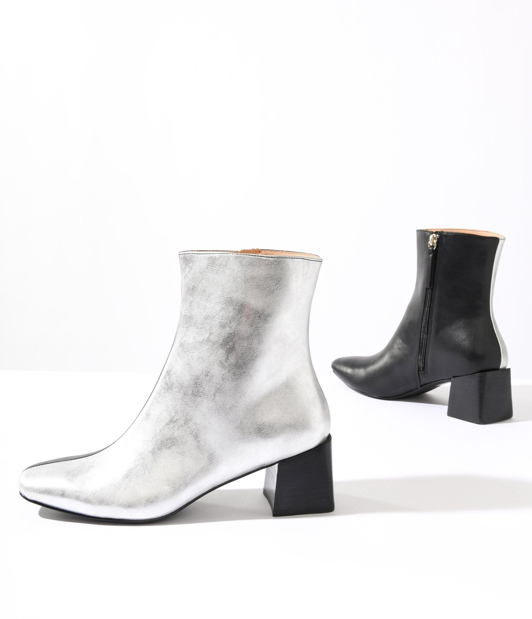 Silver flat booties online
