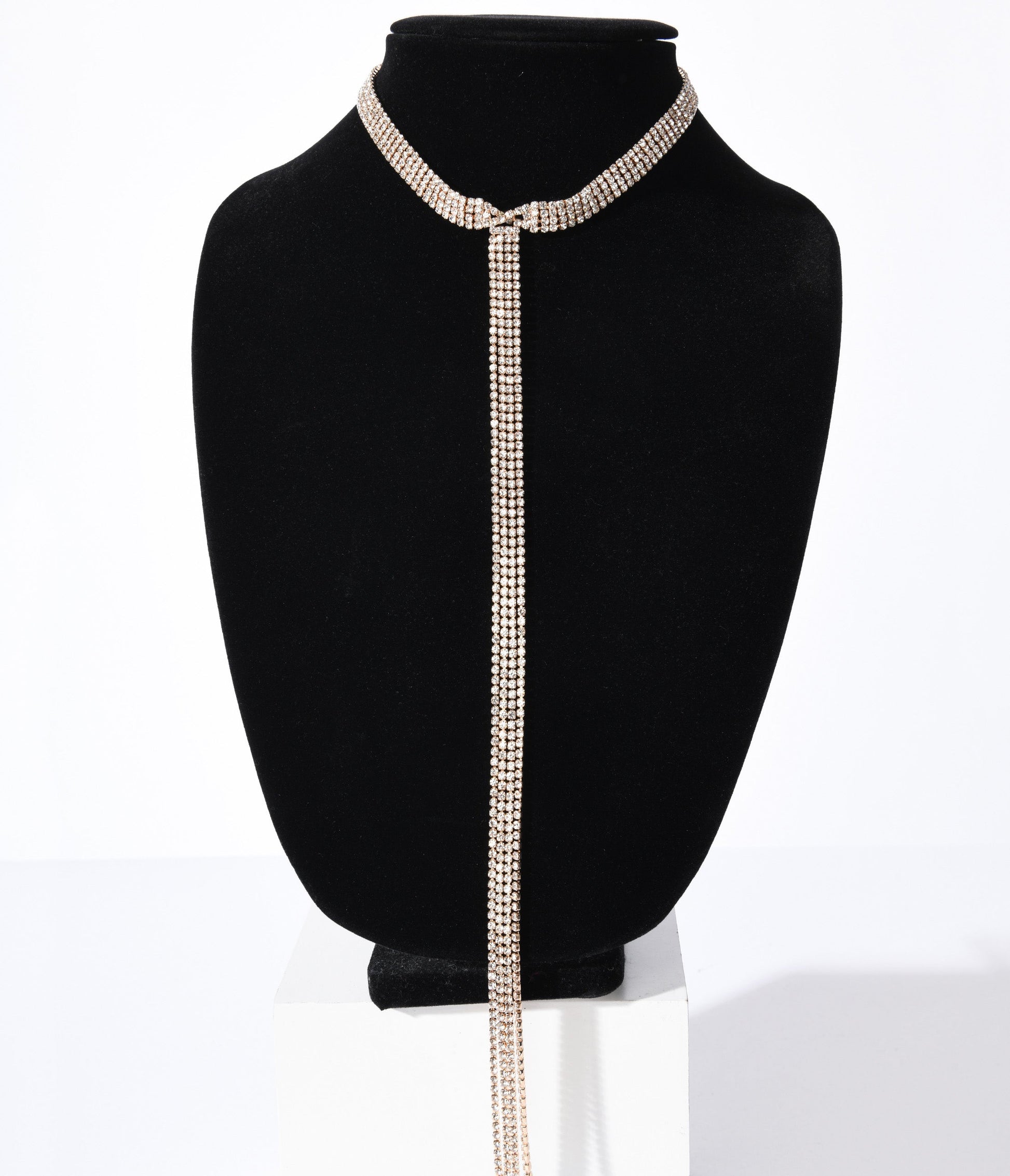 Silver & Gold Rhinestone Necklace - Unique Vintage - Womens, ACCESSORIES, JEWELRY