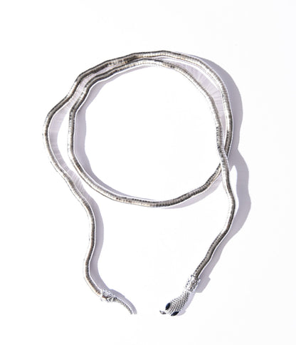 Silver Snake Wrap Necklace - Unique Vintage - Womens, ACCESSORIES, JEWELRY
