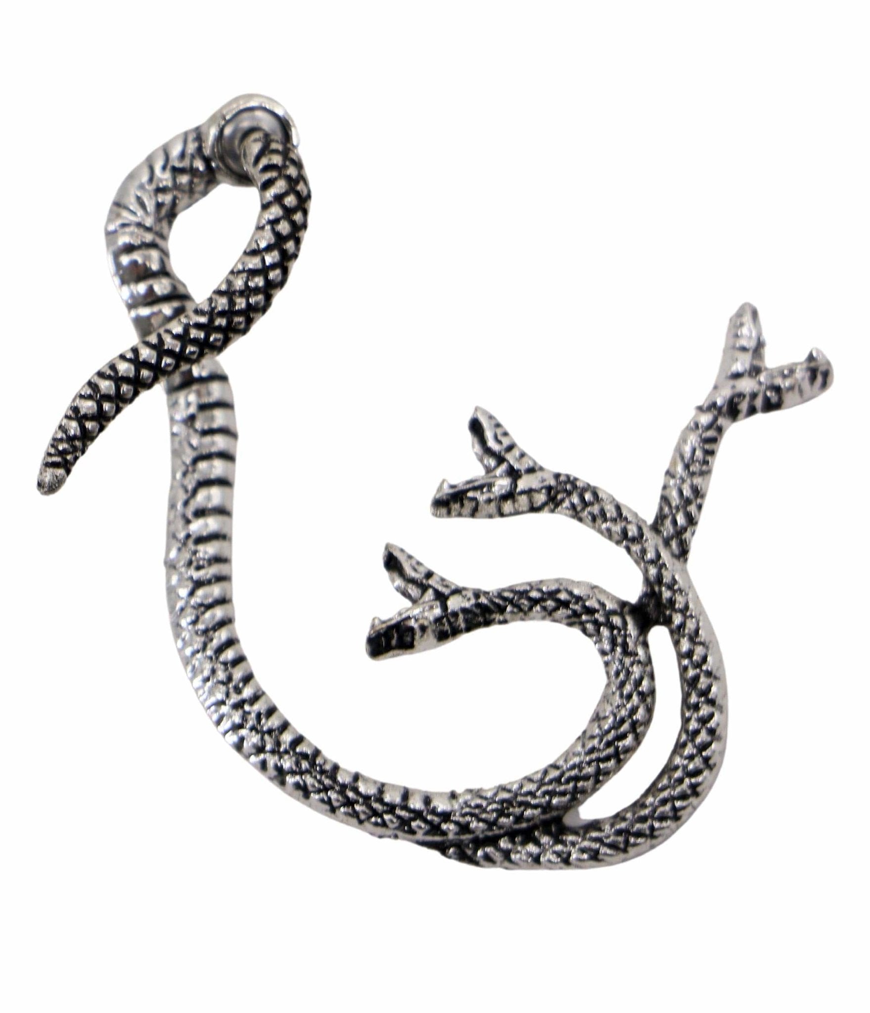 Silver Three Headed Snake Ear Cuff - Unique Vintage - Womens, ACCESSORIES, JEWELRY