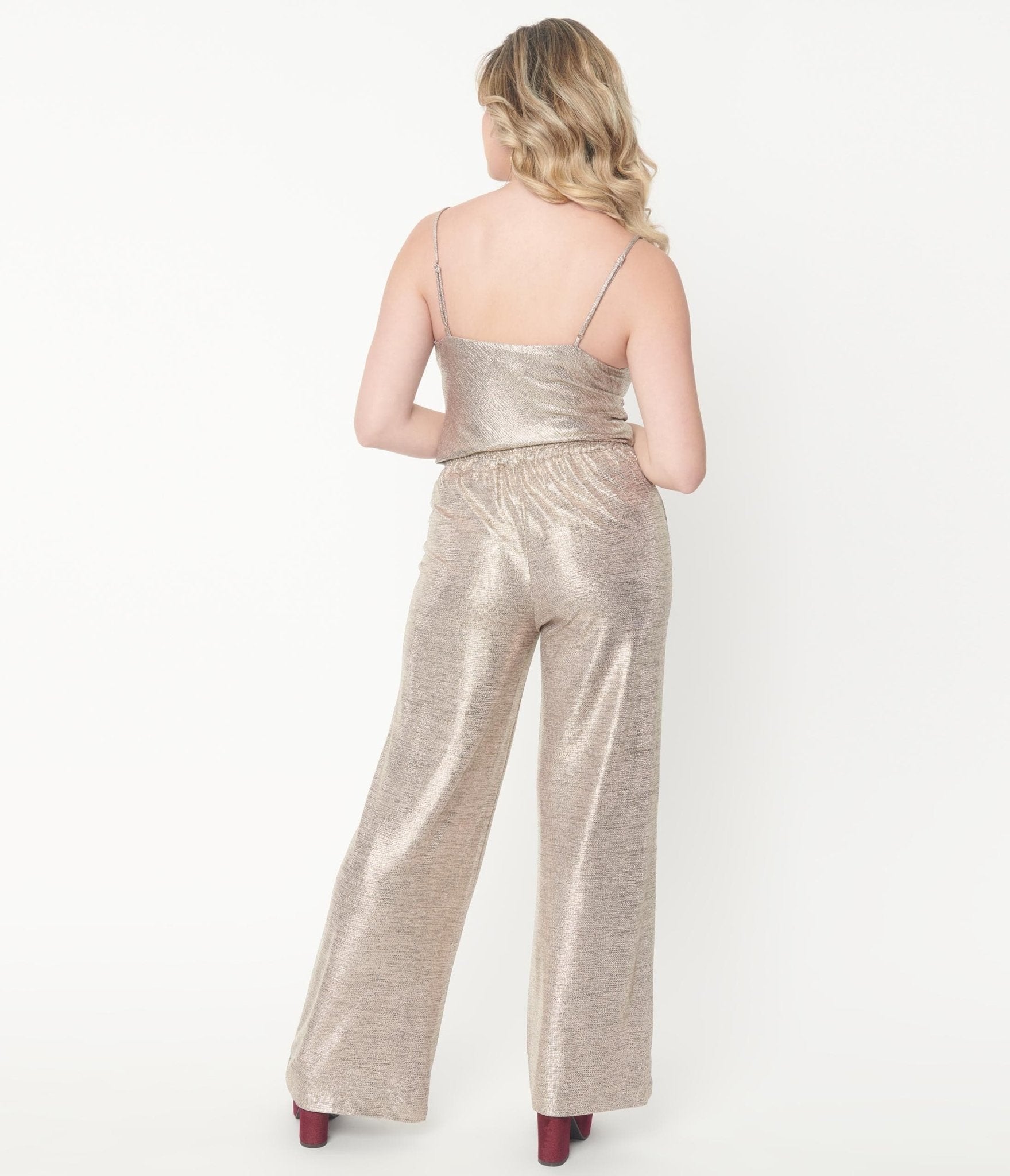 Silver Holo Wide Leg Pants | Coquetry Clothing