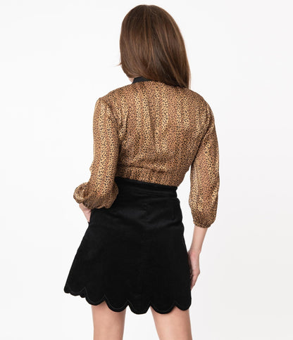 Smak Parlour Black Corduroy Campus Mini Skirt - Unique Vintage - Womens, BOTTOMS, SKIRTS