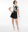 Smak Parlour Black Corduroy Suspender Mini Skirt