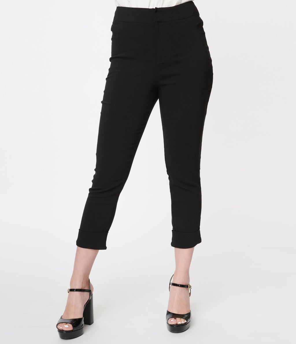 Smak Parlour Black Heart Pocket Smarty Pants Capris - Unique Vintage - Womens, BOTTOMS, CAPRI