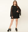 Smak Parlour Black & Lace Sleeve Mini Dress