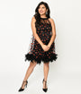 Smak Parlour Black Mesh & Glitter Hearts Organza Dress