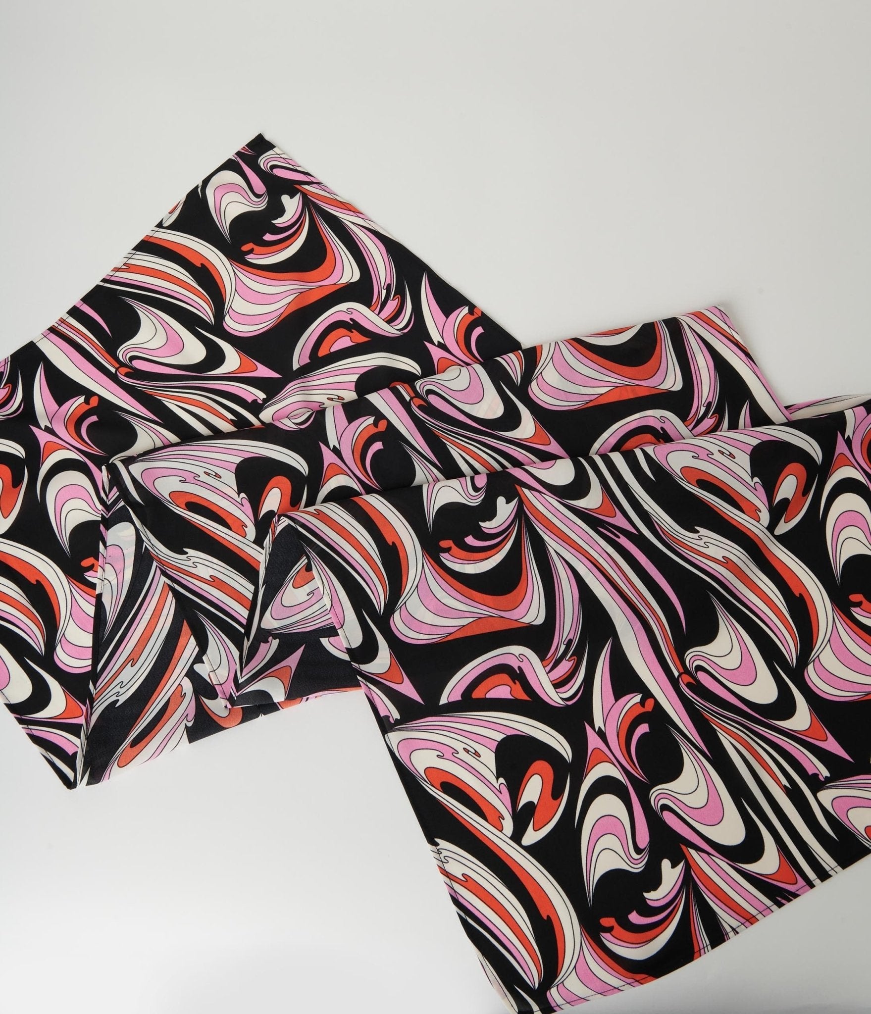 Smak Parlour Black & Pink Psychedelic Print Long Hair Scarf - Unique Vintage - Womens, ACCESSORIES, HAIR