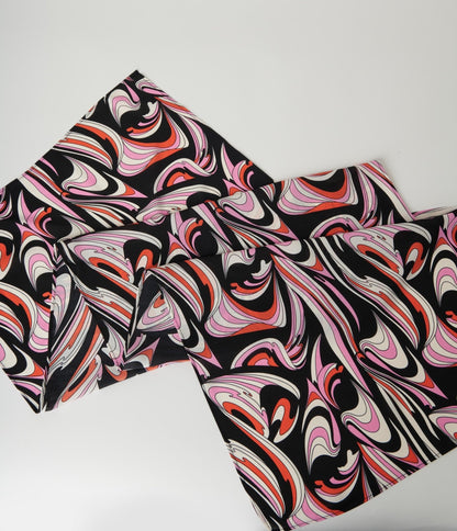 Smak Parlour Black & Pink Psychedelic Print Long Hair Scarf - Unique Vintage - Womens, ACCESSORIES, HAIR