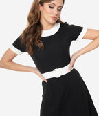 Smak Parlour Black & White Belted Show Stealer Dress - Unique Vintage - Womens, DRESSES, SHIFTS