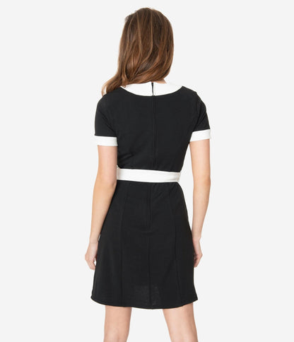Smak Parlour Black & White Belted Show Stealer Dress - Unique Vintage - Womens, DRESSES, SHIFTS