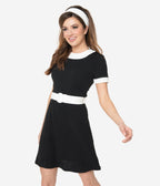 Smak Parlour Black & White Belted Show Stealer Dress - Unique Vintage - Womens, DRESSES, SHIFTS