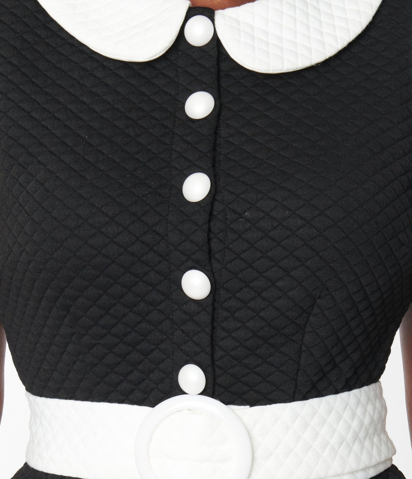 Smak Parlour Black & White Quilted Mini Dress - Unique Vintage - Womens, DRESSES, SHIFTS