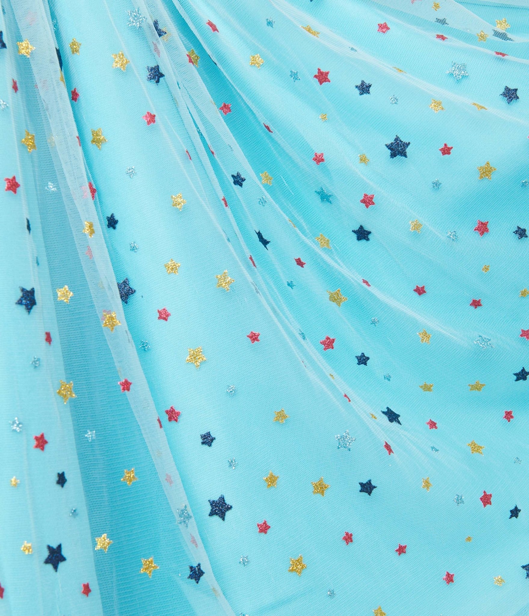 Smak Parlour Blue & Multi Star Puff Sleeve Babydoll Dress - Unique Vintage - Womens, DRESSES, BABYDOLL