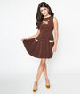 Smak Parlour Brown & Butterfly Happy Hour Flare Dress