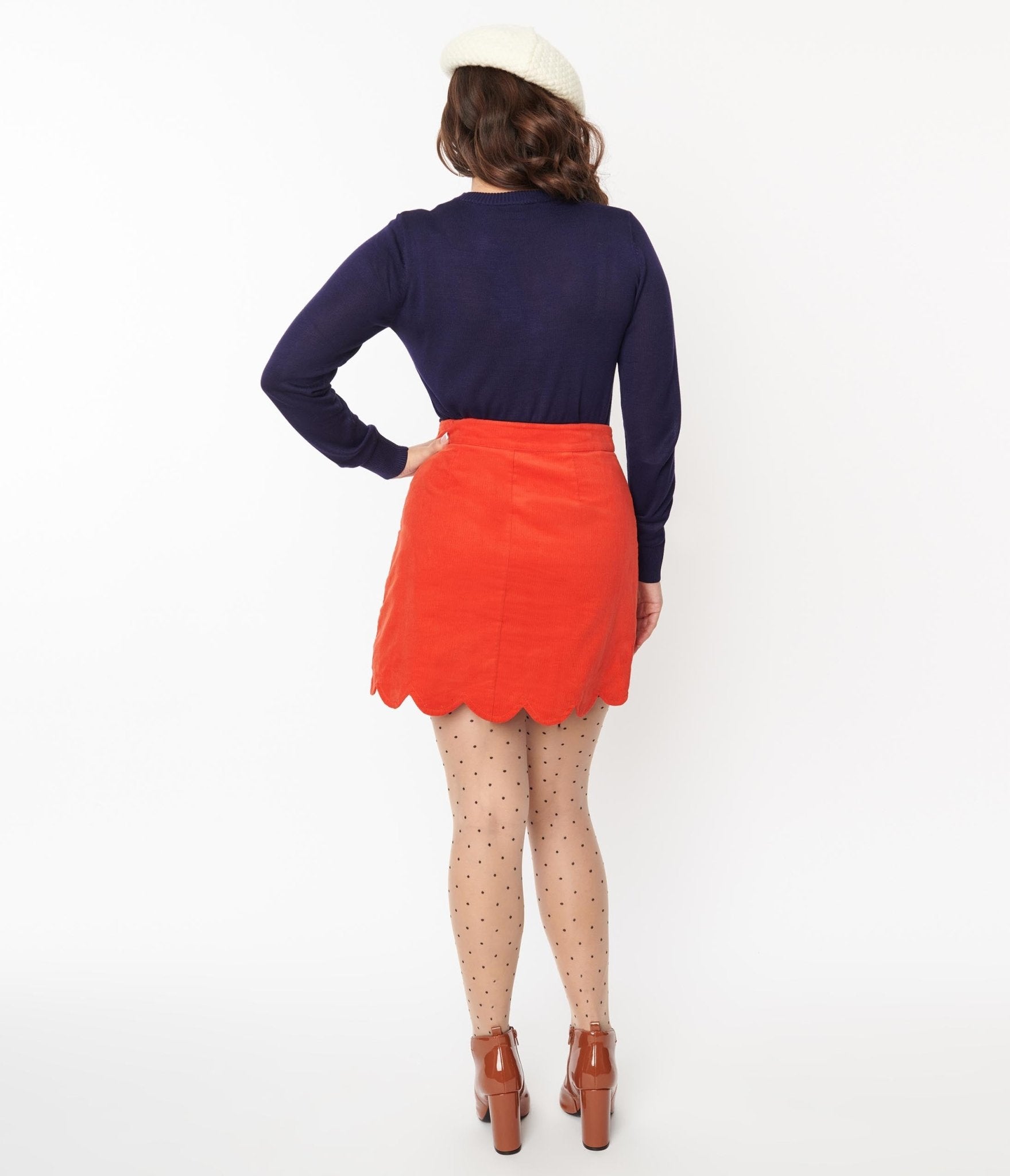 Smak Parlour Burnt Orange Campus Mini Skirt - Unique Vintage - Womens, BOTTOMS, SKIRTS