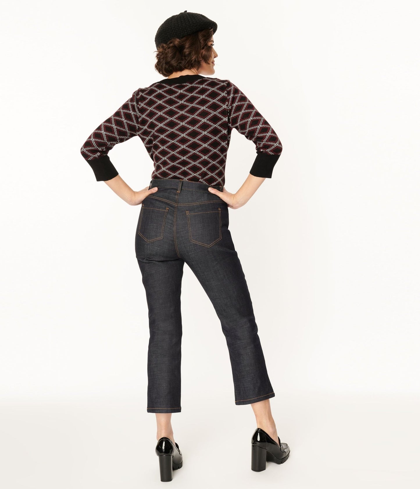 Smak Parlour Dark Denim Notched Capri Jeans - Unique Vintage - Womens, BOTTOMS, CAPRI