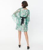 Smak Parlour Green Moth Print Social Climber Caftan - Unique Vintage - Womens, DRESSES, CAFTAN