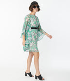 Smak Parlour Green Moth Print Social Climber Caftan - Unique Vintage - Womens, DRESSES, CAFTAN