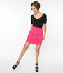 Smak Parlour Hot Pink Corduroy Campus Mini Skirt