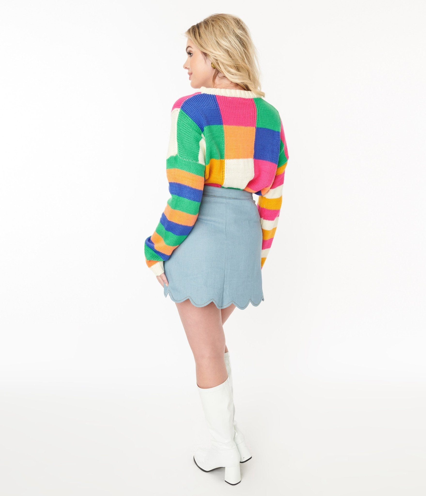 Sneak Peek Light Vintage Wash Denim Mini Skirt