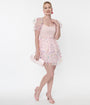 Smak Parlour Pink Confetti Heart Tulle Mini Skirt