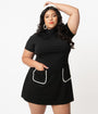 Smak Parlour Plus Size Black Mock Turtleneck Wave Maker Dress