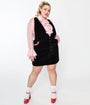 Smak Parlour Plus Size Black & Strawberry Trim Pinafore Skirt