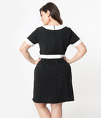 Smak Parlour Plus Size Black & White Belted Show Stealer Dress - Unique Vintage - Womens, DRESSES, WIGGLE