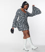 Smak Parlour Plus Size Black & White Mod Daisy Mini Dress