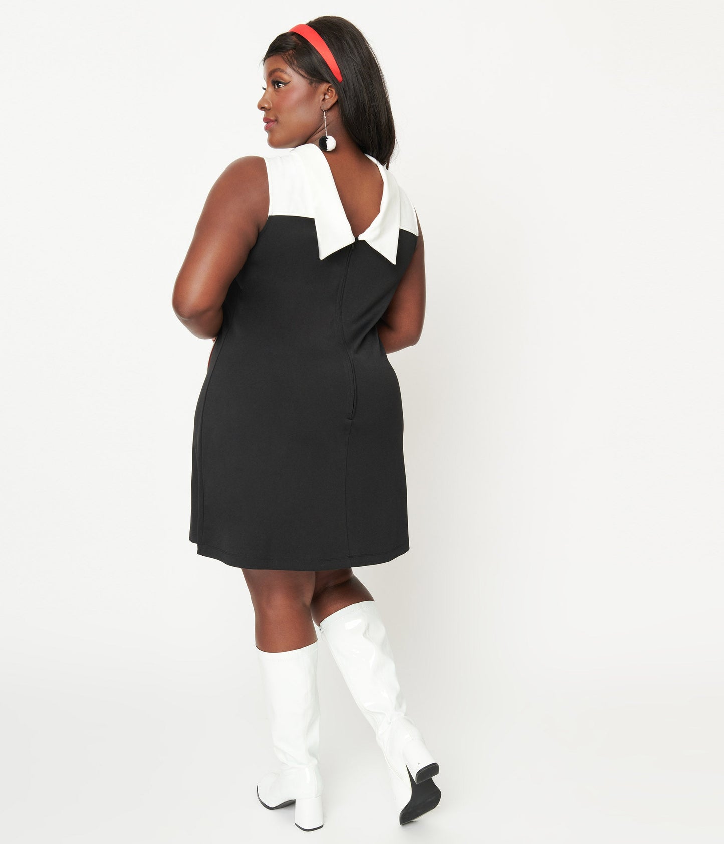 Smak Parlour Plus Size Black & White Sequin Heart Haute Gossip Mini Dress - Unique Vintage - Womens, DRESSES, SHIFTS