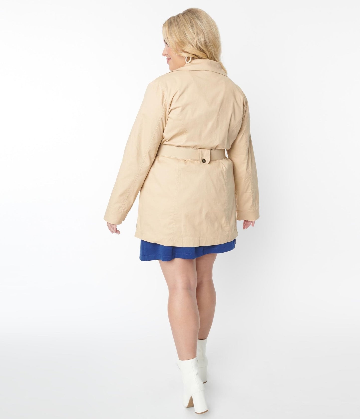 Smak Parlour Plus Size Khaki Belted Trench Coat - Unique Vintage - Womens, TOPS, OUTERWEAR