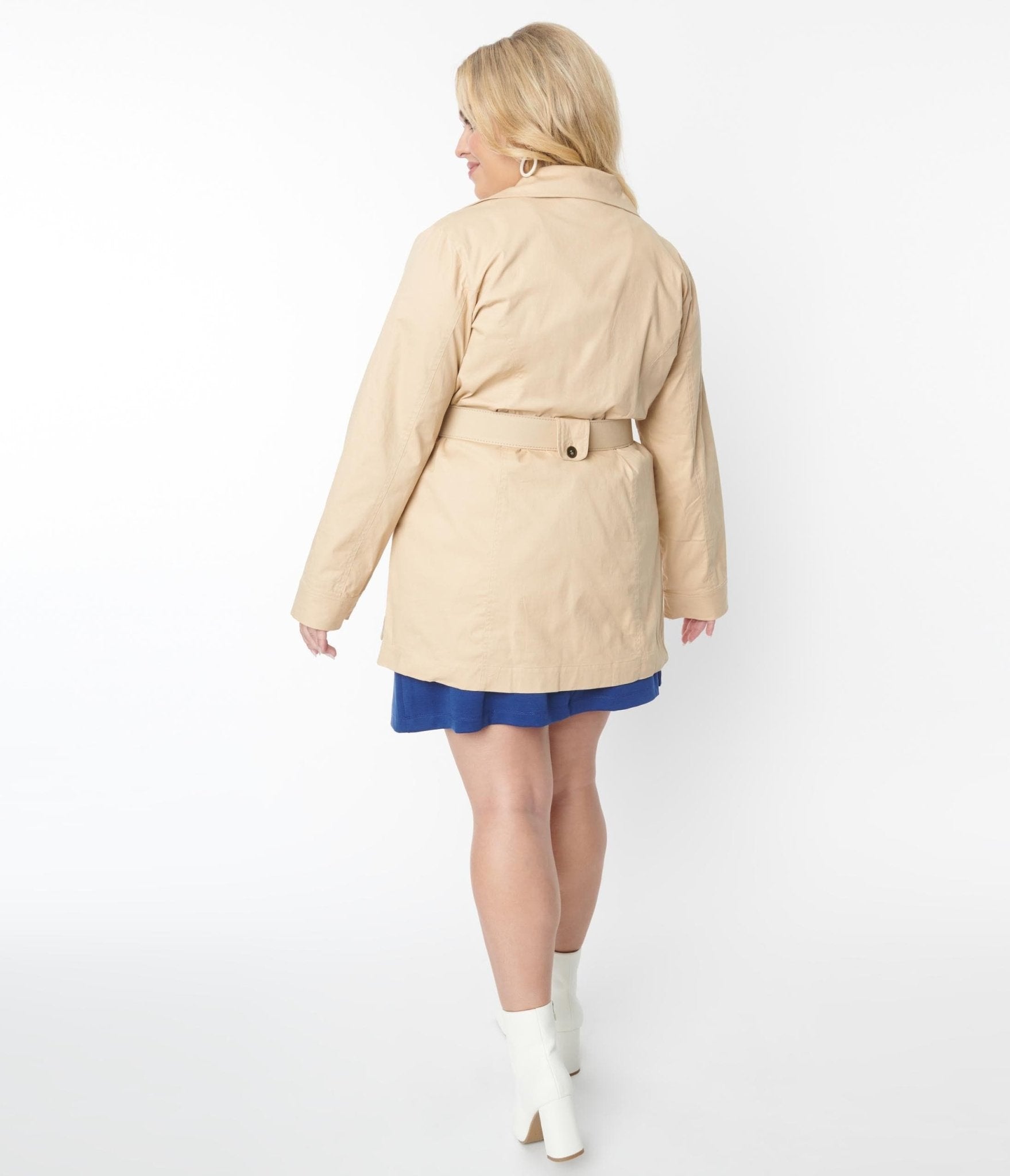 Smak Parlour Plus Size Khaki Belted Trench Coat - Unique Vintage - Womens, TOPS, OUTERWEAR
