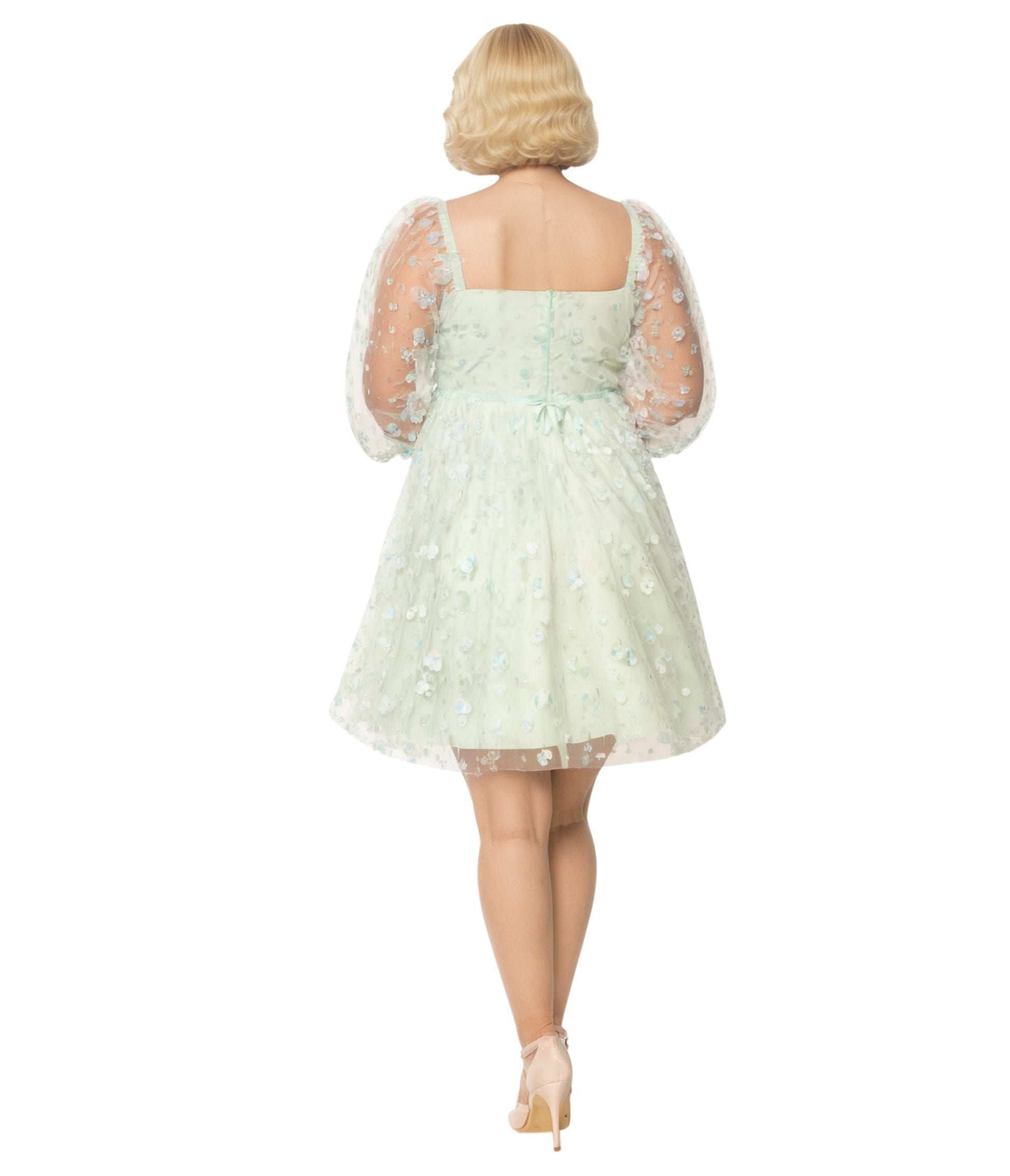Smak Parlour Plus Size Mint Tulle & Babydoll Dress - Unique Vintage - Womens, DRESSES, BABYDOLL