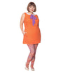 Smak Parlour Plus Size Orange & Purple Tie Neck Shift Dress