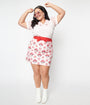 Smak Parlour Plus Size Pink & Red Madam Mushroom Mod Skirt