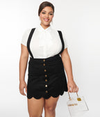 Smak Parlour Plus Size White & Bow Ties Power Play Blouse - Unique Vintage - Womens, TOPS, WOVEN TOPS