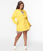 Smak Parlour Plus Size Yellow Belted Trench Coat