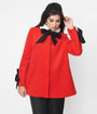 Smak Parlour Red & Black Bows Topper Coat
