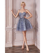 Cinderella Divine  Smoky Blue Glitter Tulle & Floral Applique Teacup Dress
