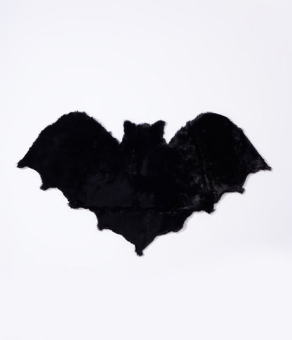 Sourpuss Black Furry Bat Rug - Unique Vintage - Womens, HALLOWEEN, ACCESSORIES