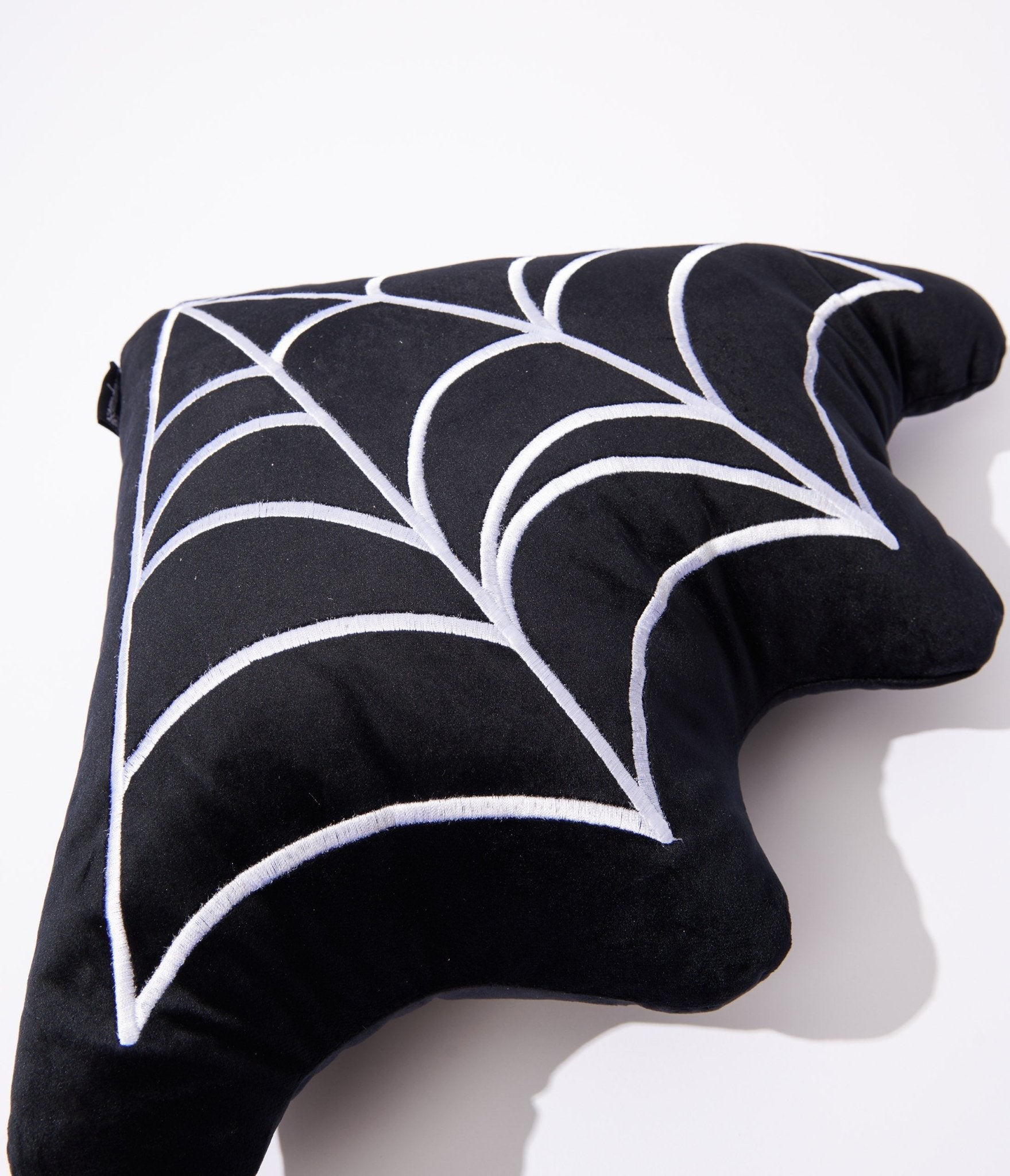 Sourpuss Black & White Corner Web Pillow - Unique Vintage - Womens, HALLOWEEN, ACCESSORIES