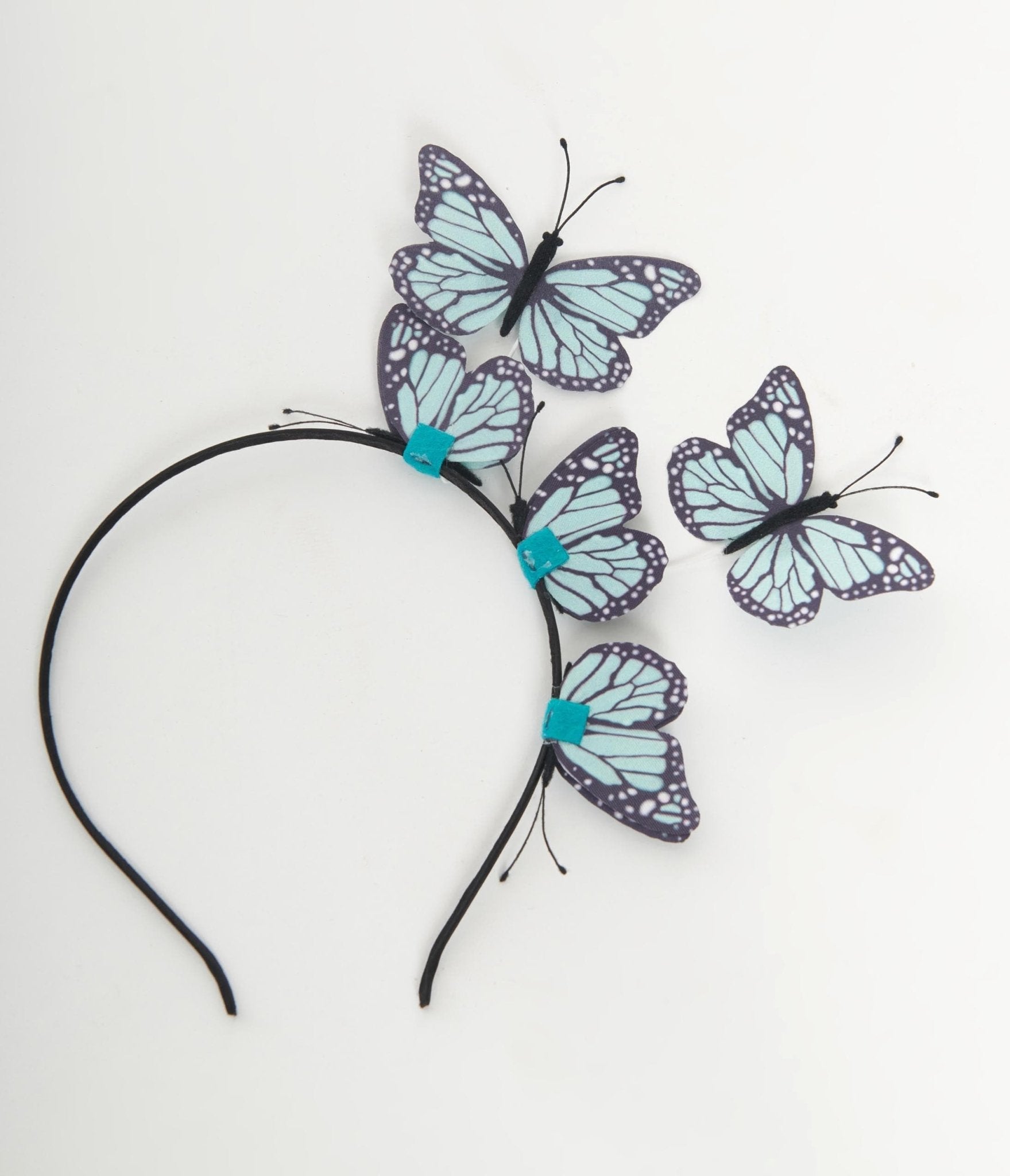 Teal & Black Butterfly Headband - Unique Vintage - Womens, ACCESSORIES, HAIR