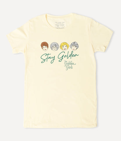 The Golden Girls x Unique Vintage Stay Golden Womens Graphic Tee - Unique Vintage - Womens, GRAPHIC TEES, TEES