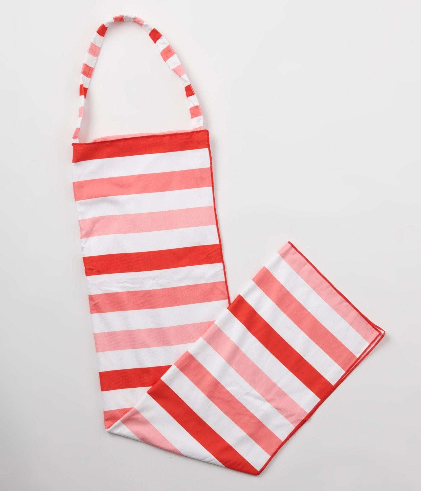 Think Pink Striped 2 In 1 Towel Tote Bag - Unique Vintage - Womens, ACCESSORIES, GIFTS/HOME