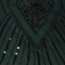 Unique Vintage 1920s Emerald & Black Sequin Katriane Flapper Dress - Unique Vintage - Womens, FLAPPER, SLEEVED BEADED