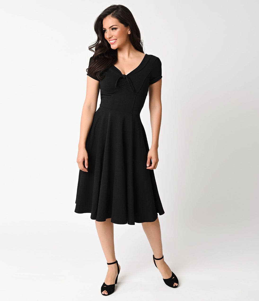 1940s Style Knit Short Sleeve Natalie Swing Dress