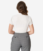 Unique Vintage 1940s White Elsie Blouse - Unique Vintage - Womens, TOPS, WOVEN TOPS