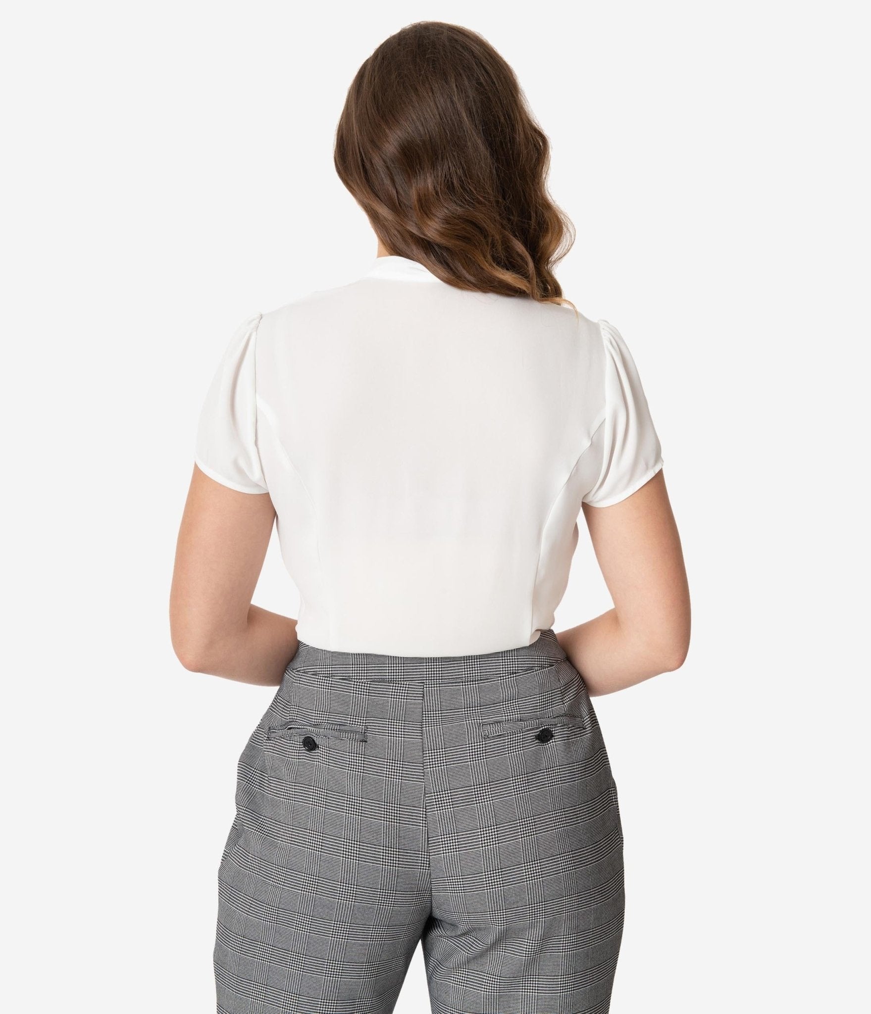 Unique Vintage 1940s White Elsie Blouse - Unique Vintage - Womens, TOPS, WOVEN TOPS
