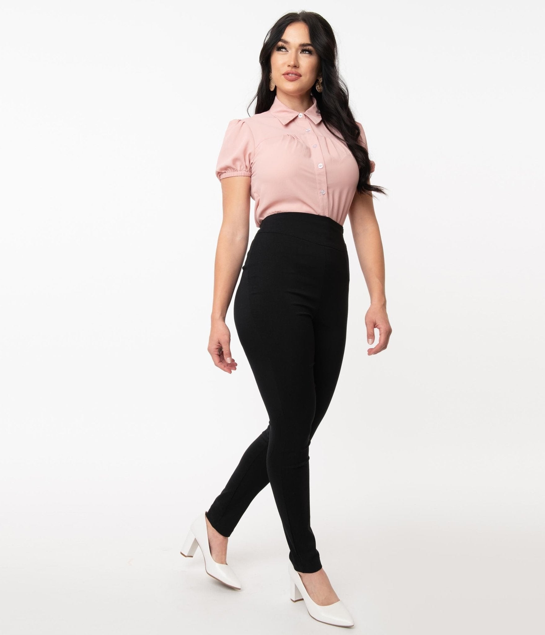 Unique Vintage 1950s Black High Waist Rizzo Cigarette Pants - Unique Vintage - Womens, BOTTOMS, PANTS